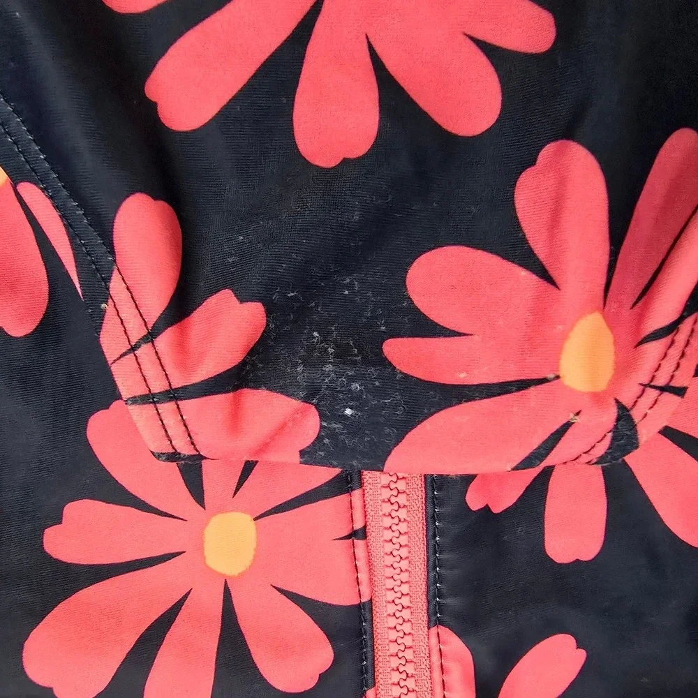 Carters Just One You 12M Navy Pink Daisy Long Sleeve Rash Guard Swimsuit Snap
